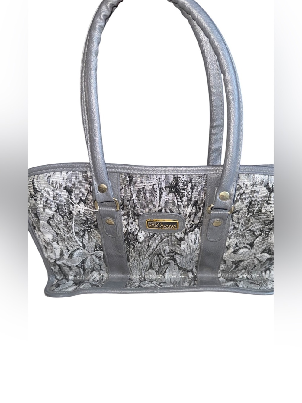 Chenson Rare Vintage 80’s Grey Floral Tapestry Bag Purse